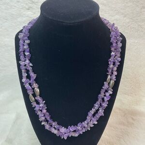 Amethyst Chip Beaded Necklace